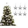 Pack of 6-8cm 3D Glitter Star Baubles Christmas Tree Decorations