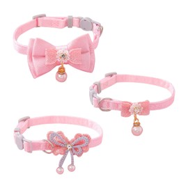 NYGGTYK 3 Stücke Haustierkragen, Haustierversorgungen, Bugbörsen, Süße Kragen, Verstellbare Katzenkragen