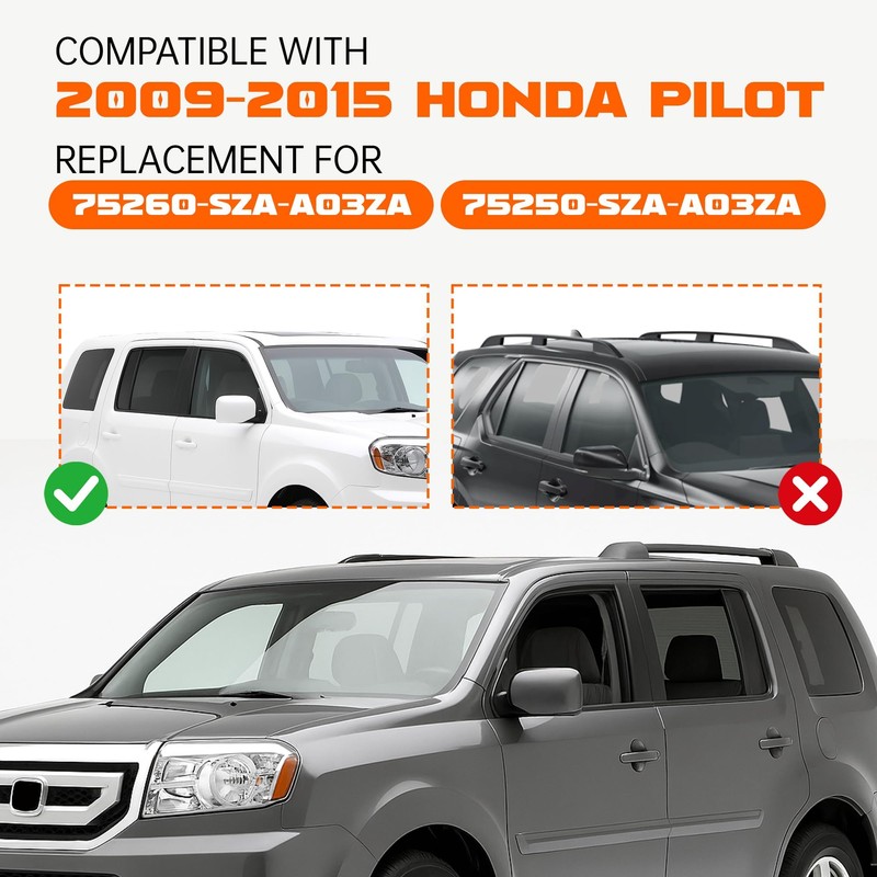 HECASA Roof Rack Side Rails Compatible with 2009-2015 Honda Pilot