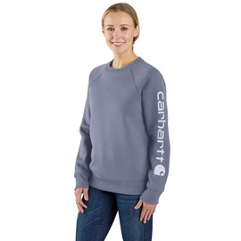 Carhartt Women's Relaxed Fit Midweight Graphic Crewneck Sweatshirt, Wisteria Heather