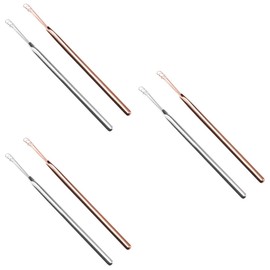 Minkissy 3sets Ear Cleaning Stainless Steel Ear Scoops Wax Remover Metal Picks Portable Easy to Clean 2pcs*3