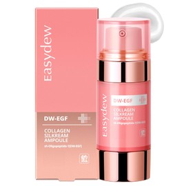 EASYDEW Ampolla Dw-Egf 55% Collagen Silkream - Sérum Facial Coreano Para Firmeza Y Elasticidad Con Péptidos Egf, Aminoácidos - Cuidado De La Piel Suave Y Sedosa Antiedad De Día Y De Noche, 1.86 Oz.