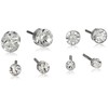 GUESS "Basic" Silver Cubic Zirconia Stud 4 Pack Earrings