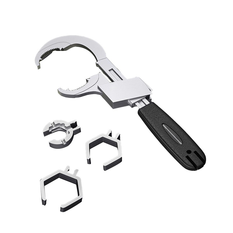 Bathroom Wrench Set Aluminum Alloy Adjustable Large Opening Arc Teethed