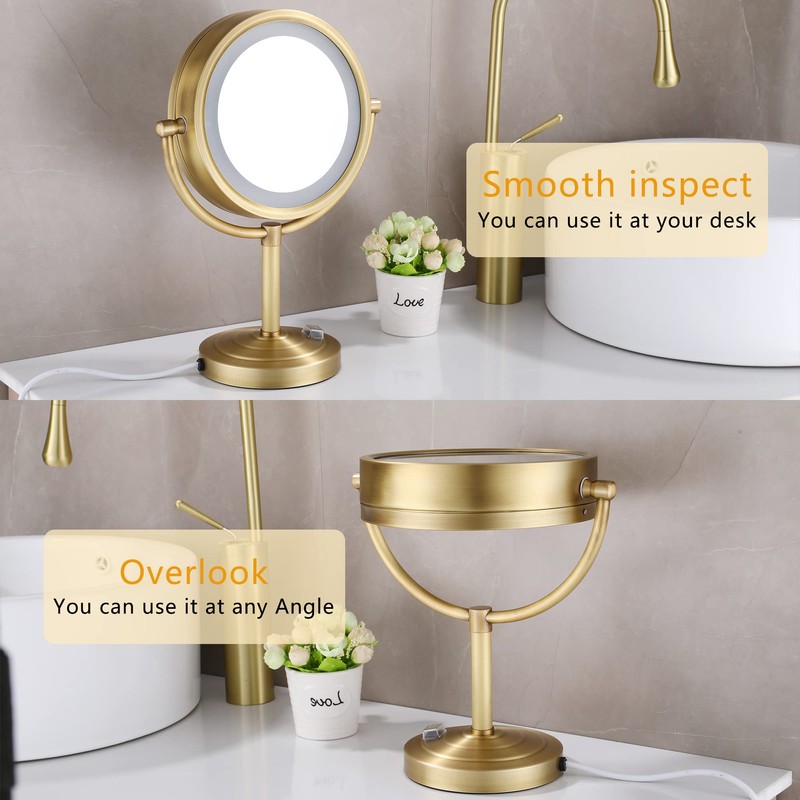 Cavoli 8.5 inch LED Makeup Mirror with 10X Magnification, Three