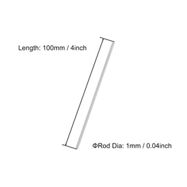 VictorsHome 1mm x 100mm 304 Stainless Steel Round Rod, Metal Solid Shaft Lathe Bar Stock for Model Car DIY Crafts 10pcs