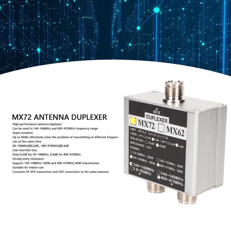 VHF UHF Transceiver Duplexer, 144 ~ 148 MHz and 400