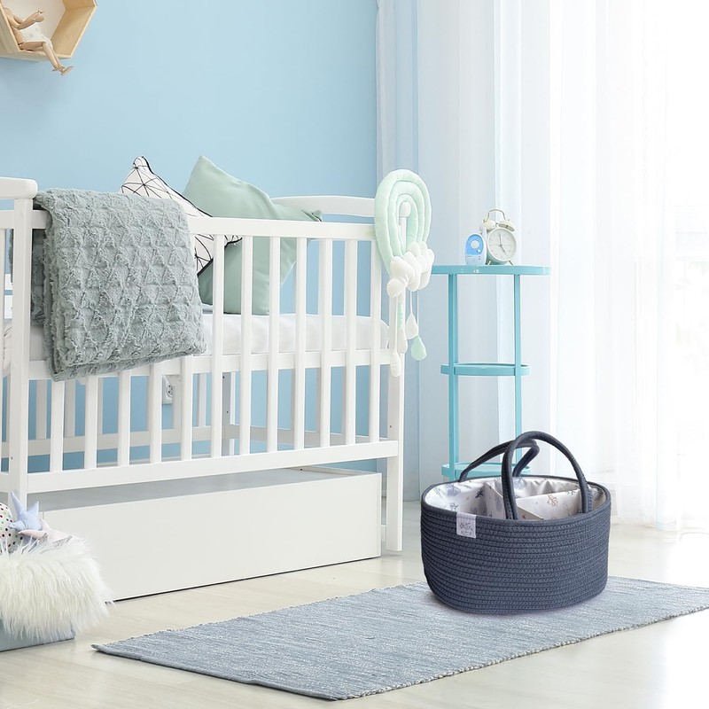KiddyCare Diaper Caddy Organizer for Baby Nursery Basket with Handle