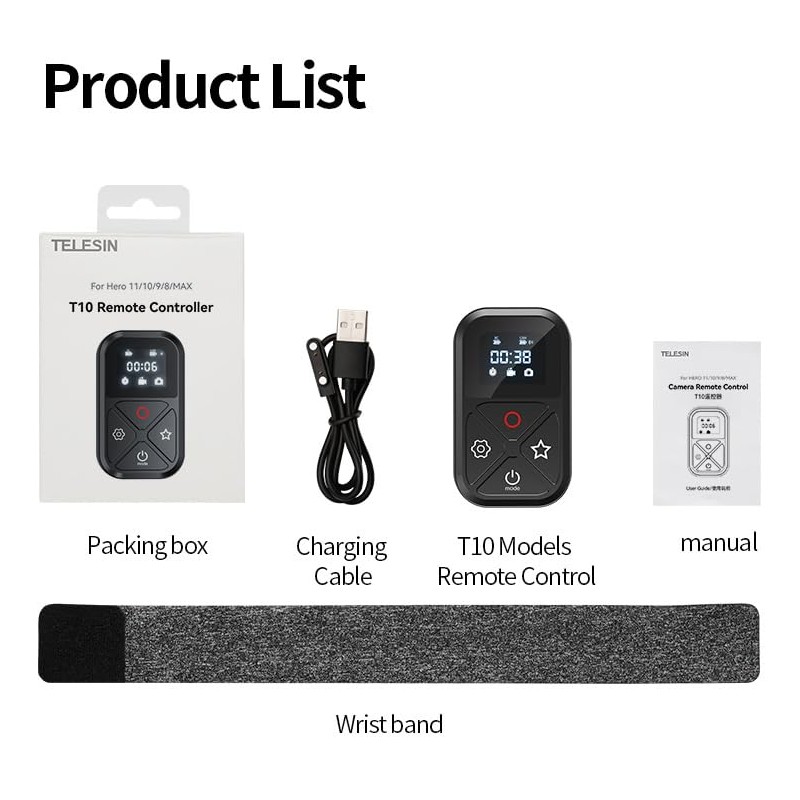 Telesin Remote control for GoPro Hero 11/10 / 9/8 /
