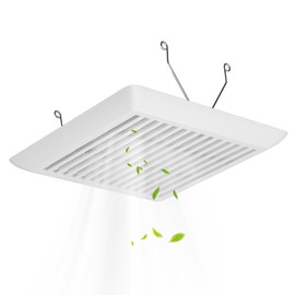 White Plastic Bathroom Vent Fan Cover (C350GN) with Springs, Compatible with Broan-NuTone 695 & 696N, Wall-Mount Exhaust Fan Grille, 8.75" x 9.125" (1 pack)
