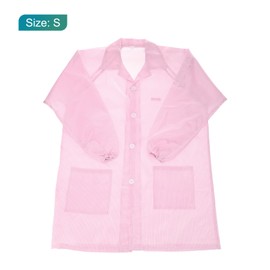 MECCANIXITY ESD Lab Coat Anti Static Clothing Science Jacket with Cuff Lapel Collar Wear Uniform Work for Men Women (Pink, S)