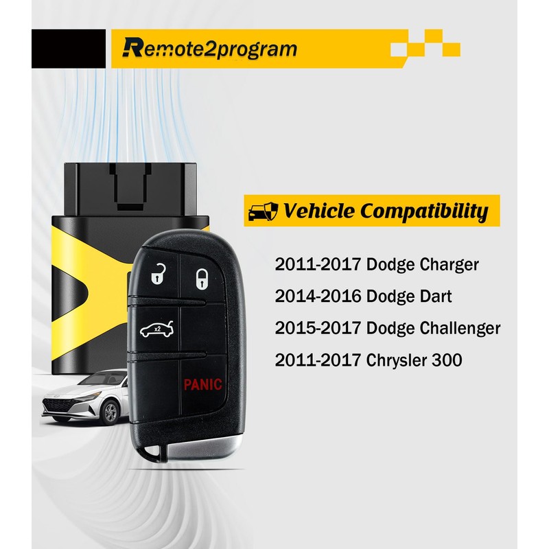 Remote2program Dodge Self Programmable Car Key Smart Keyless Entry Remote