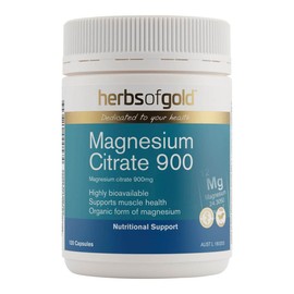 Herbs of Gold Magnesium Citrate 900 - 120 Capsules, 120 capsules