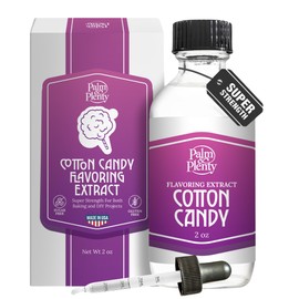 Palm and Plenty Cotton Candy Extract - Flavoring for Candy, Baking, and Drinks - Food-Grade Oil for Baked Goods, Desserts, Frostings, and Fillings, Keto-Friendly - 2 Oz Plastic Dropper Bottle - Made in USA