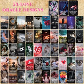 XSYLOHXL Love Oracle Cards for Beginners with Meanings on Them 53 PCS Loving Tarot Deck with Messages on Cards Providing Guidance on Life and Love Inquiries