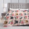 HAZIMCS Flannel Fleece Plush Throw Blanket,French Bulldog Floral Dog Cute
