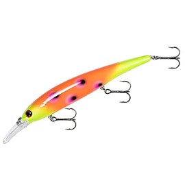 BANDIT LURES Walleye Minnow Jerkbait Fishing Lure, Shallow (Trolls to 12') Chartreuse Orange Chartreuse Head 4.75 Inch, 5/8 Ounce