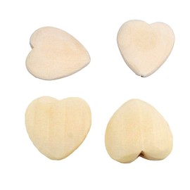 Alenybeby 20pcs Natural 25mm Unfinished Wood Hearts Beads with Holes Eco-Friendly Wooden Handing Materials DIY Beading Craft Accessories (Heart Beads 20pcs)