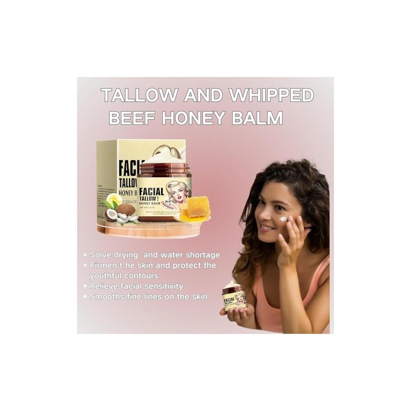 Bálsamo Batido Sebo Res Miel Cuidado Piel Crema Hidratante Facial