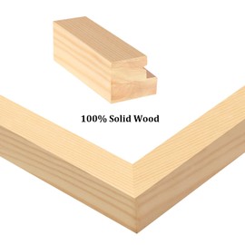 Egofine 4x4 Picture Frames Set of 4, Made of Solid Wood Covered by Plexiglass Display 4x4 for Table Top Display and Wall Mounting Photo Frame, Natural Wood