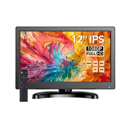 Eyoyo CCTV Monitor 12 Inch Small Computer Monitors 1920x1080P Mini LED Display with HDMI VGA AV BNC USB Ports IPS Screen Security Monitor Built in Speaker for Home Office