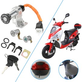 YOXUFA Ignition Switch Key Assembly for Chinese Scooter Moped GY6 49cc 50cc 150cc Tao Tao VIP Icebear Jonway Roketa Tank Peace Sports Vitacci Magnum Sunny Replacement Parts