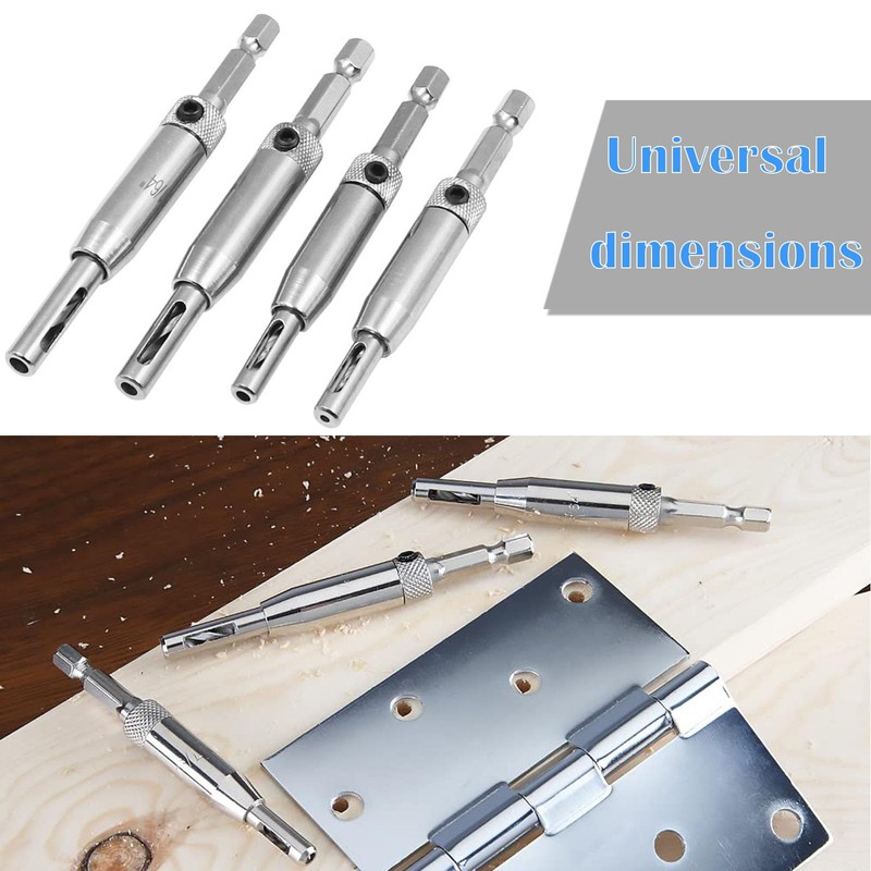 4PCS Self Centering Drill Bit, Hinge Drill Bit Self Centring,