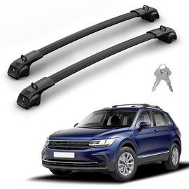 330LBS Roof Rack Cross Bars for VW Tiguan 2018-2026 (Not for Limited) & Taos 2022-2026,Lockable Heavy Duty Aluminum Cross Bar Modified Tie-Down Loops for Cargo Racks Rooftop Luggage Carrier