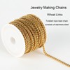 Jabogrii 16.4 Feet Stainless Steel Wheat Chain Bulk Gold Plated