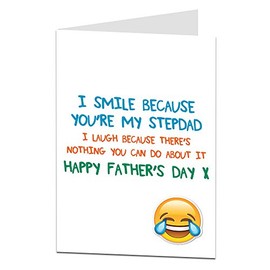 Stepdad Father Day Card Happy Father's Day I Smile Because You're My Step Dad