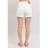 Judy Blue High Rise Double Roll Cuffed Shorts in White
