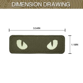 LINXGR Cat Eyes Patches Tactical Morale Patches Hook & Loop Fasten Tactical Emblem for Vests Backpacks Hats Laser-cut Outdoor Badge Glow-in-the-Dark Accessories (Ranger Green2)