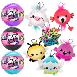 Plush Crush (Series 3 - Puzzle Crush Ball (3-Pack), Surprise Collectible Character Puzzle Toy, Blind Bag by Scentco