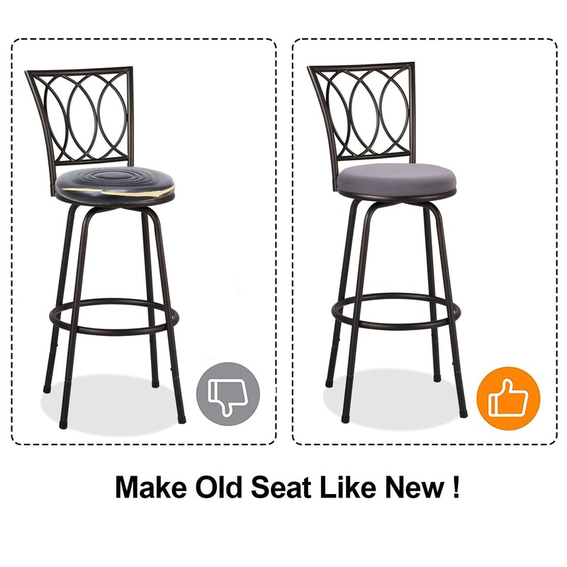 Deisy Dee 4PCS Round Bar Stool Seat Covers Stretch Round