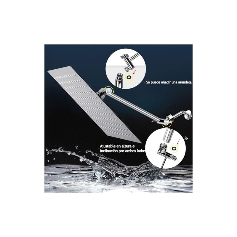 Regadera para Baño de 8 Pulgadas con 27cm Brazo de