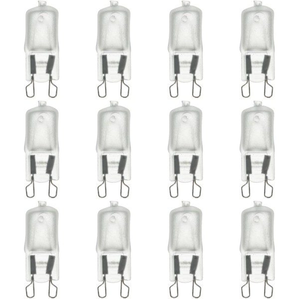Sunlite Q60/FR/G9/120V/12PK Halogen 60W 120V Q60 Single Ended Capsule Light Bulbs, Frosted Finish, 3200K Bright White, Bi-Pin (G9) Base, 12 Pack