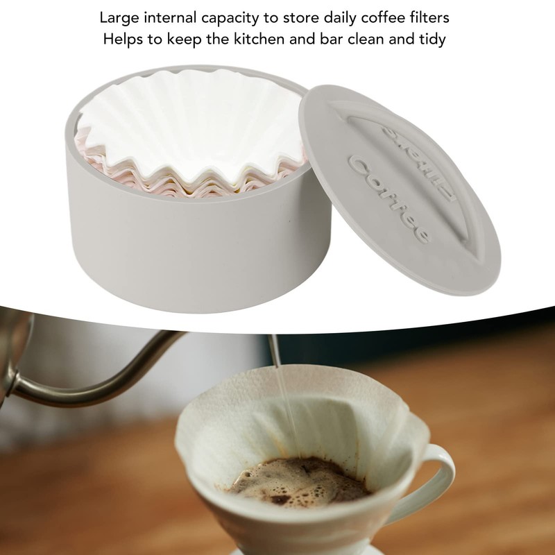Silicone Coffee Filter Holder, Rustic Large Capacity Coffee Filter Dispenser