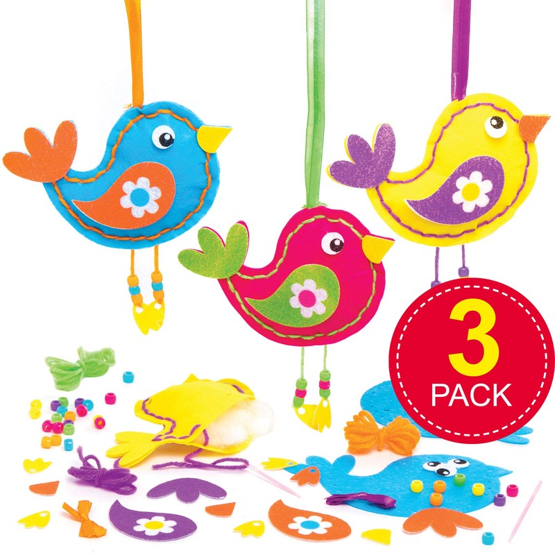 Baker Ross Bird Decoration Sewing Kits, Creative Art and Craft