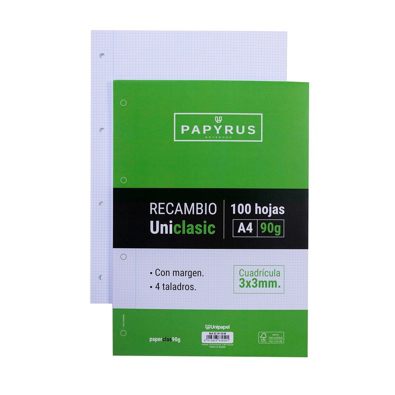 Unipapel 3 x 3 mm 90 g Margin 4 Holes