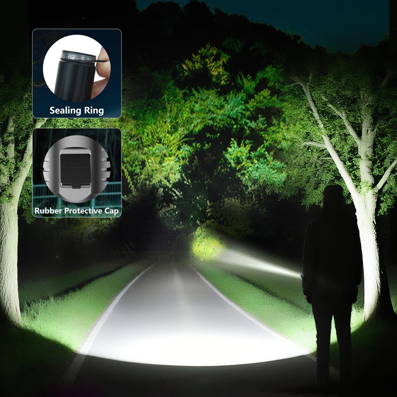 SKYFIRE Rechargeable Flashlights High Lumens,5000mAh Super Bright Flashlight Waterproof Powerful