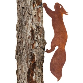 Rusty Squirrel to Screw in Wood, Garden Stake Rust Garden Decoration Squirrel Rust Decorative Tree Stake