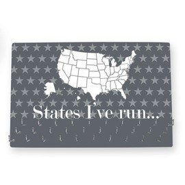 Gone For a Run Hooked On Medals Hanger & Award Display | Running The USA Color in States Map