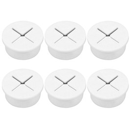 6pcs Cable Grommet Kit, White Rubber Grommets, Desk Grommet Cable Organizer for Home and Desk Surface Port Hole Covers, 25mm Diameter