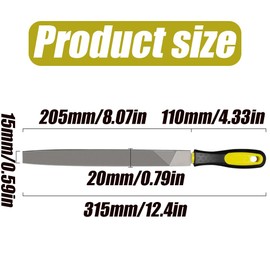 Wvapzwr 8in Flat Mill File, Smooth Blade with Ergonomic Handle, Metal File Sharpening Tool for Drills, Lawn Mower Blade, Garden Shears and so on (1 Pack)