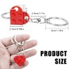 FKWKUW Heart Key Fob, Small Key Ring, Heart, Red Brick,