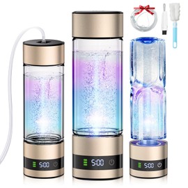 IUHFSIFS 5.0 Upgraded Hydrogen Water Bottle【8-Hour Hydrogen Lock】Hydrogen Water【5000 PPB Viscosity】100% Leak Proof - PEM/SPE technology Hydro Water Bottle, Improve Water in 3 Min for Home