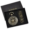 Tiong Vintage Mechanical Pocket Watch with Chain Unique Skull Arabic