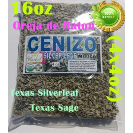Cenizo 16oz, hierba del cenizo,Oreja de raton,Texas silverleaf, texas sage