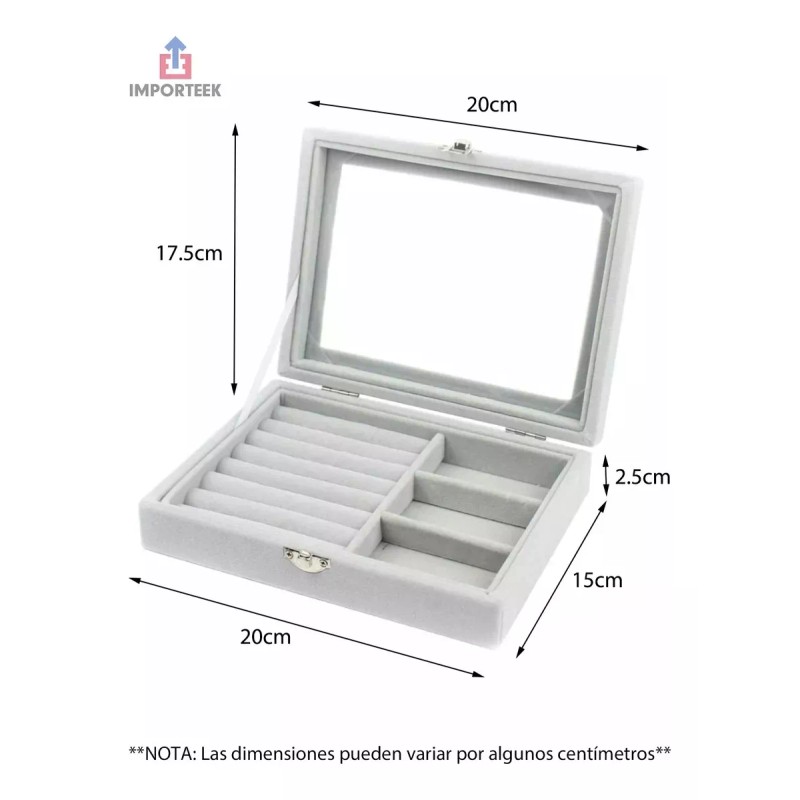Importeek 20pz Organizador Estuche Joyero Alhajero Joyas Anillos Tocad