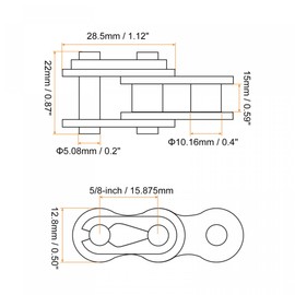 sourcing map 5Pcs #50 Chain Master Connector Link Roller, 5/8" Pitch Carbon Steel, Standard Connecting Split Links for 10A Chain